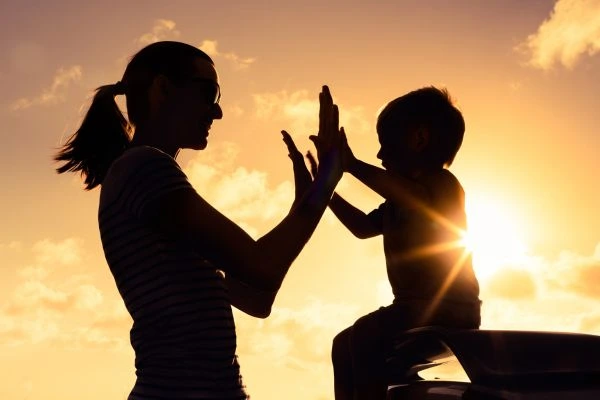 Image of happy mother and child after resolving child arrangements South Glamorgan